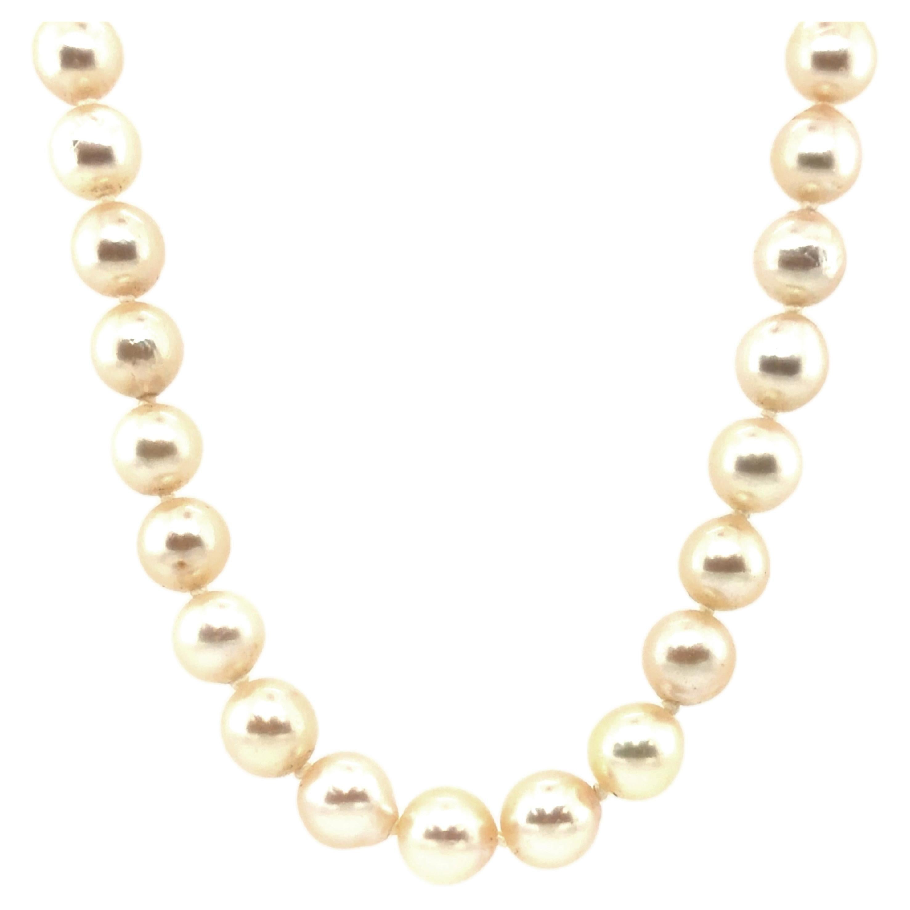 Collier de perles 7-7.5mm perle 14K 23 pouces rose/blanc Strand of Pearls