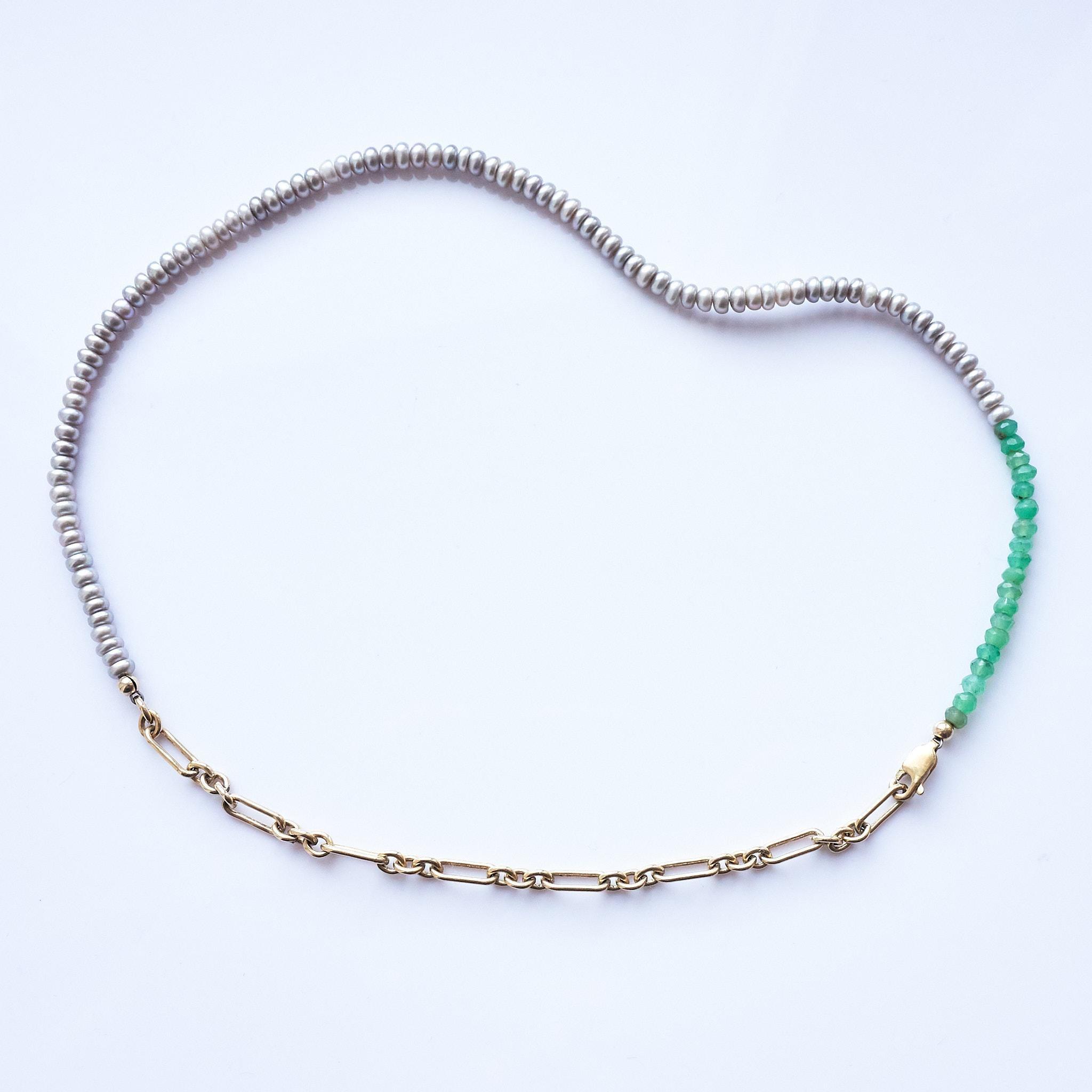 Pearl Necklace Choker Beaded Chrysoprase J Dauphin

