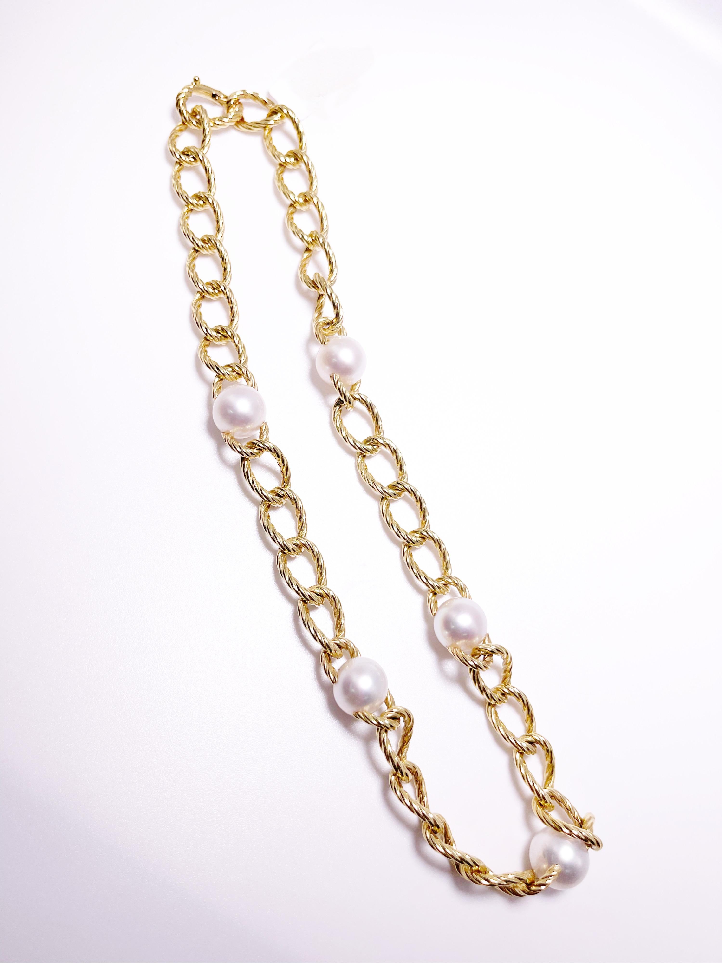 Perlenkette David Yurman 18 Karat Gelbgold Südseeperlen (Klassisch-römisch) im Angebot