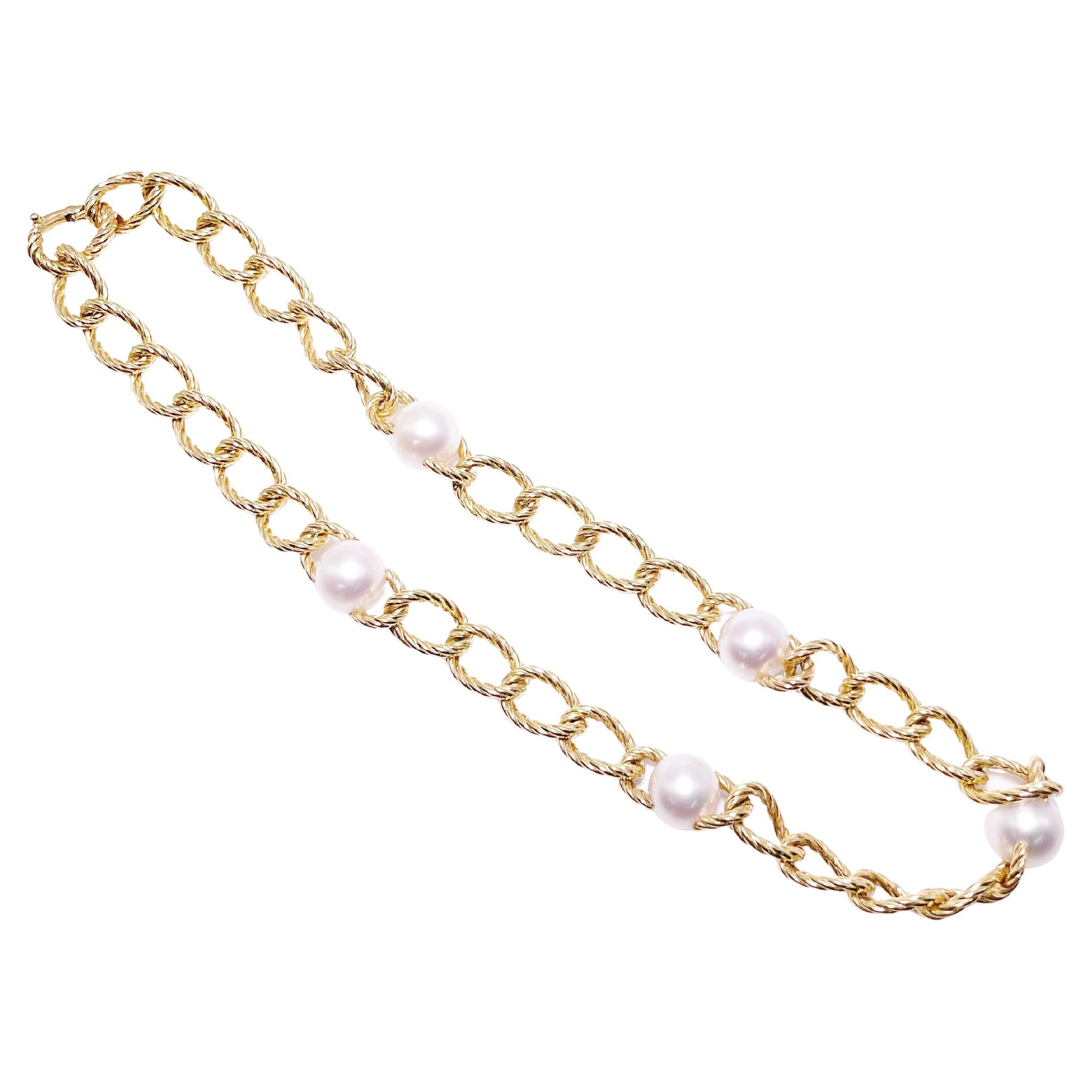Pearl Necklace David Yurman 18Kt Yellow Gold South Sea Pearls For Sale
