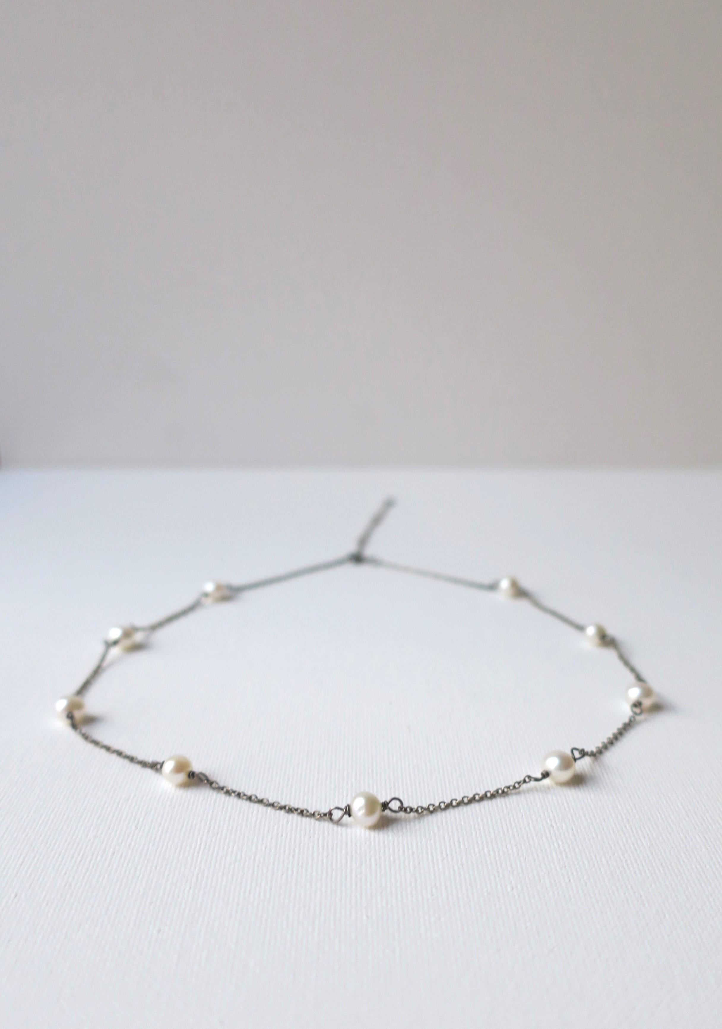Taglio rotondo Collana di perle in vendita