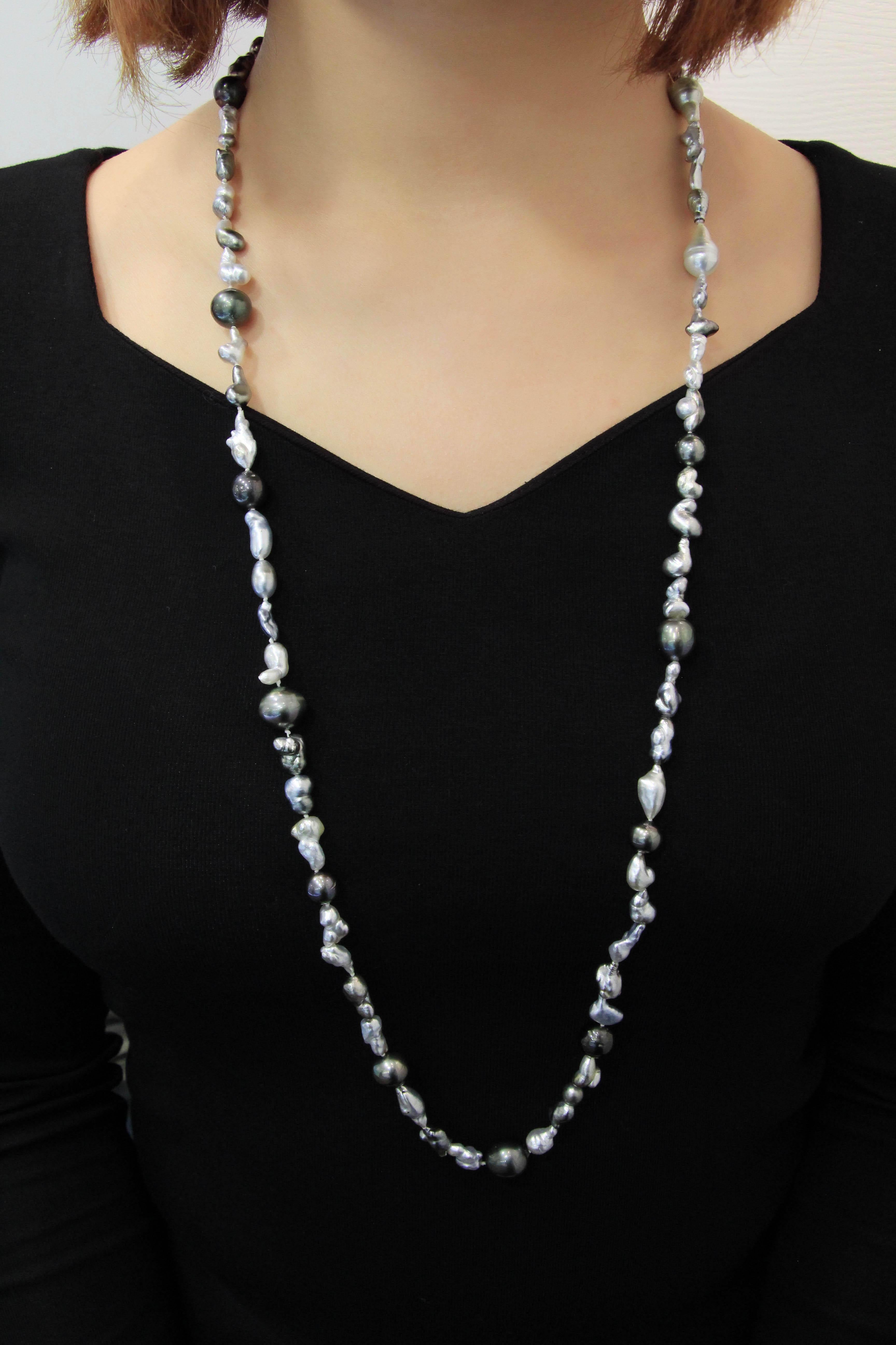 Perlenkette mit Perlen Damen im Angebot