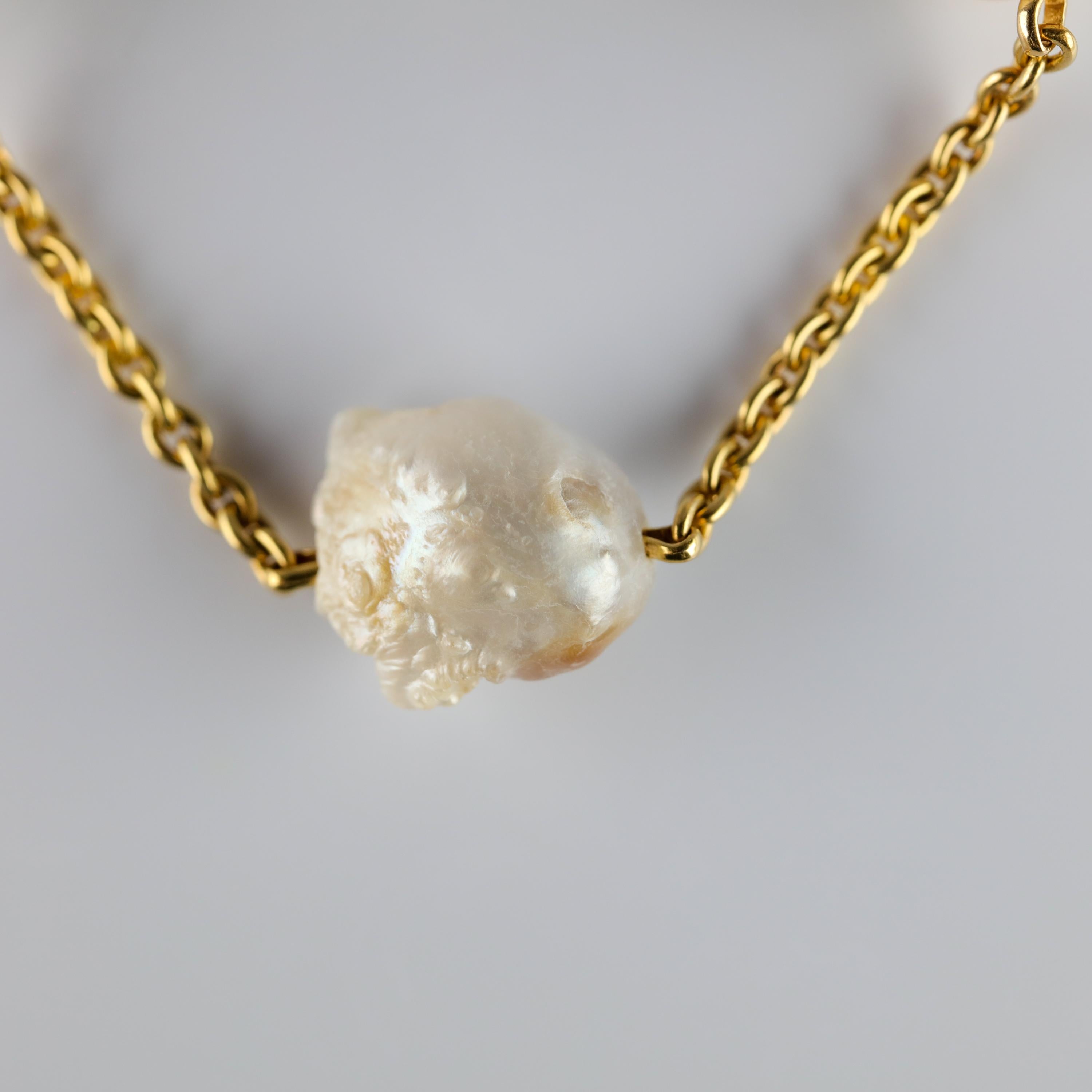 Perlenkette aus seltenen übergroßen Mississippi Flussperlen Damen