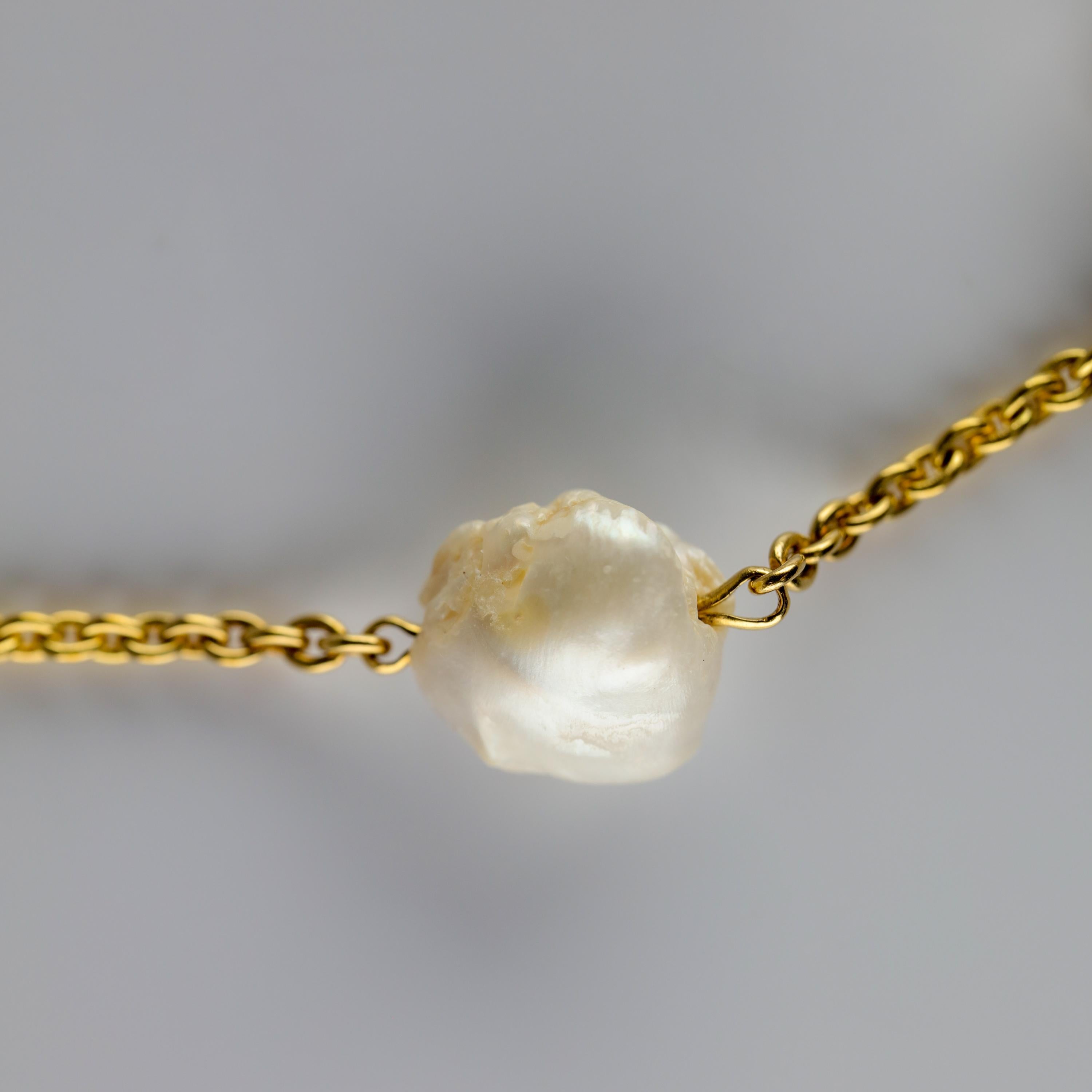 Perlenkette aus seltenen übergroßen Mississippi Flussperlen 1