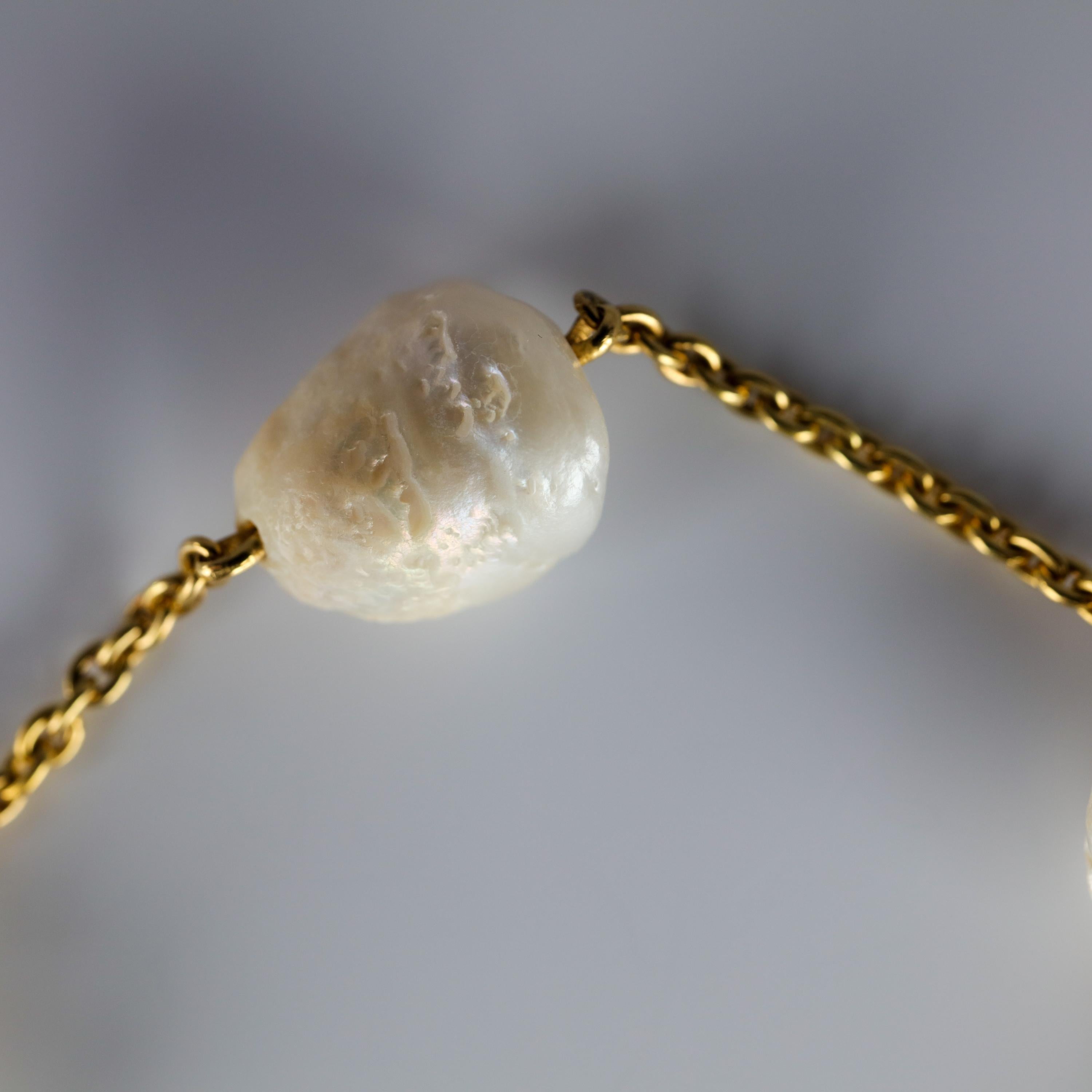 Perlenkette aus seltenen übergroßen Mississippi Flussperlen 4