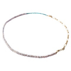 Pearl Necklace Silver Pearl Turquoise Choker Necklace J Dauphin