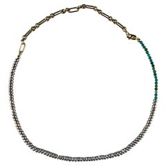 Pearl Necklace Silver Turquoise Choker Necklace J Dauphin