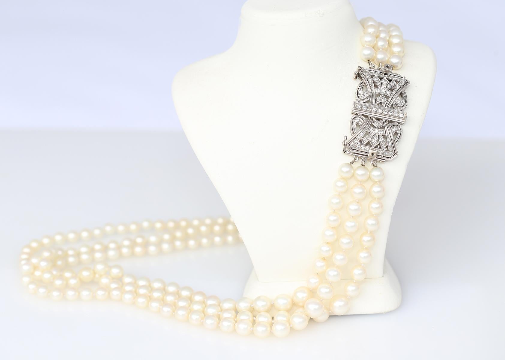 Pearl Necklace Transformer Diamond 18K 