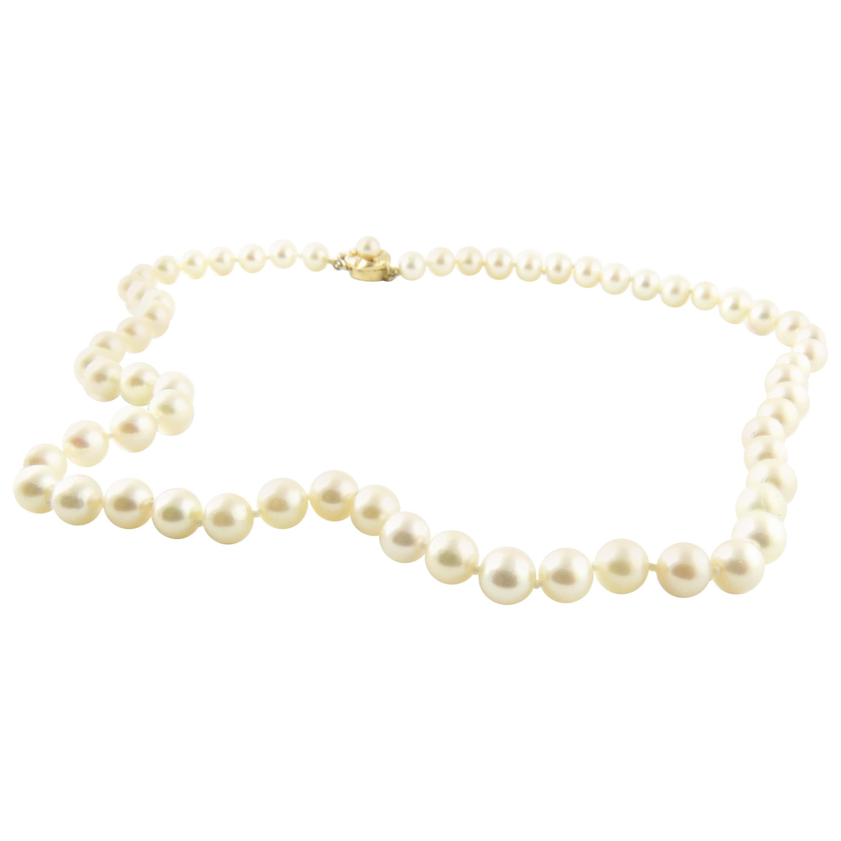 Pearl Necklace with 14 Karat Yellow Gold Closure