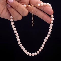 Pearl Necklace with 14k Gold Extender, 14-16”