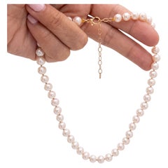 Pearl Necklace with 14k Gold Extender, 14-16”