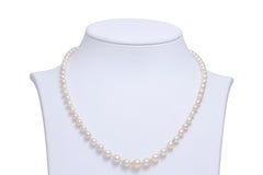 Pearl Necklace with Akoya Pearls & Platinum With Diamond Locker