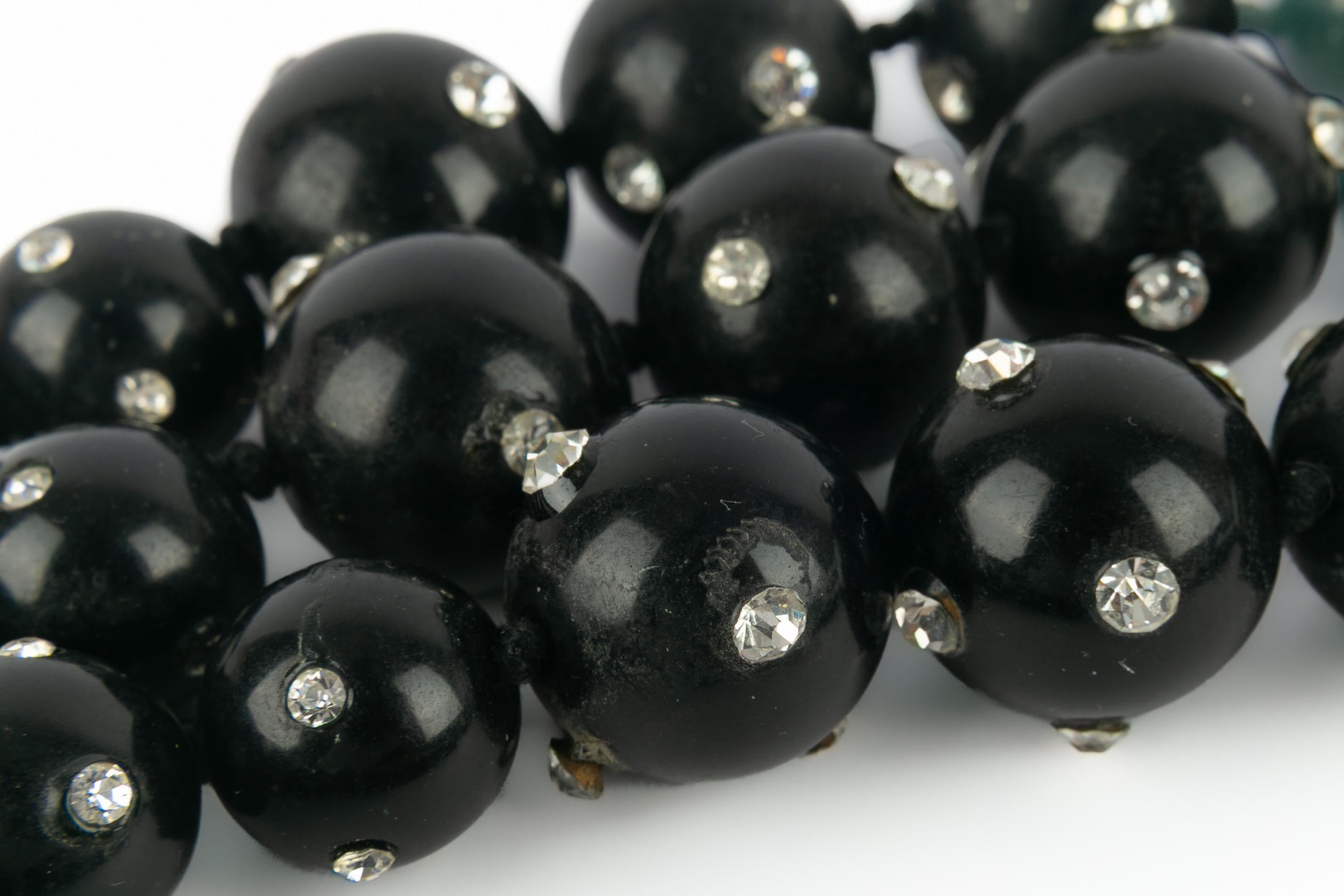 Femenino o masculino Collar de perlas con baquelita negra en venta