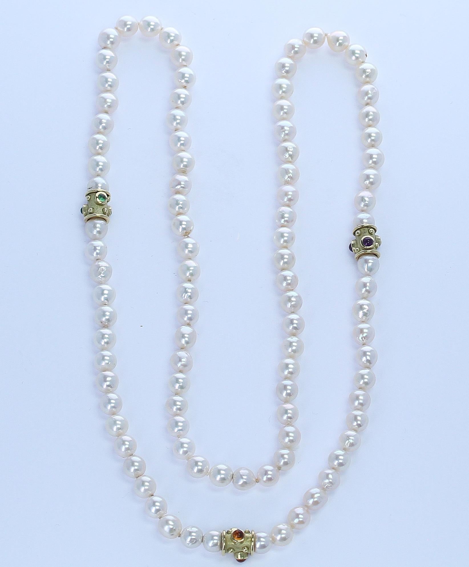 citrine and pearl necklace