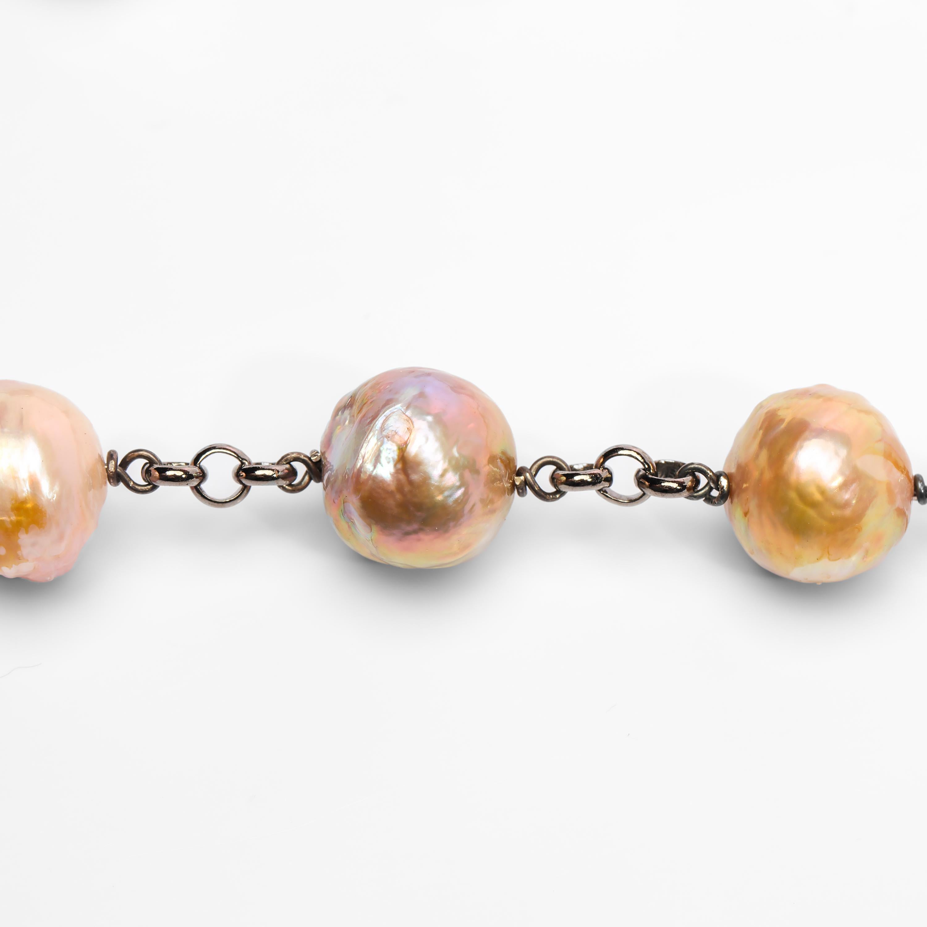 Perle Collier de perles avec lustre métallique sont des perles d'eau douce de culture chinoises en vente