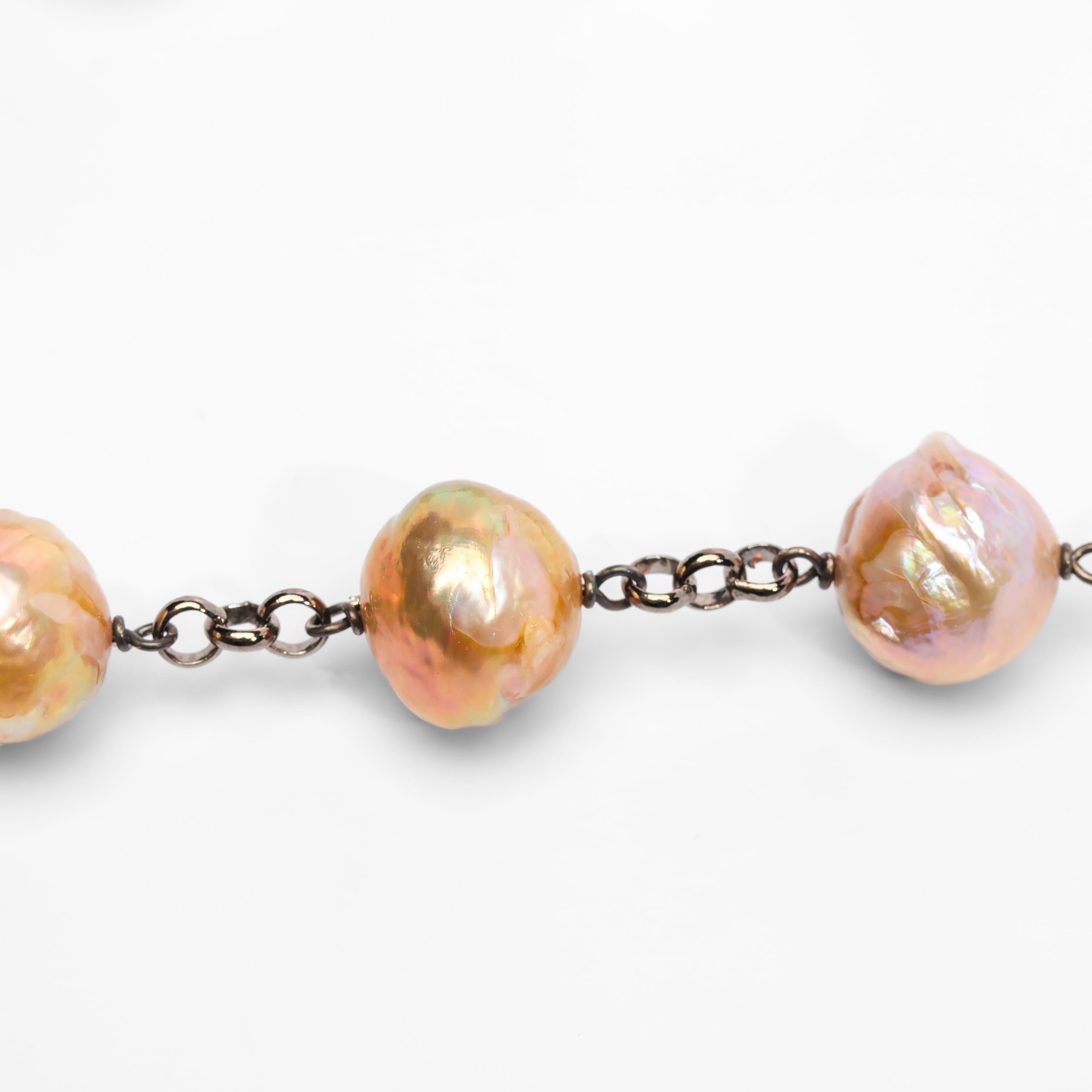 Collier de perles avec lustre métallique sont des perles d'eau douce de culture chinoises Neuf - En vente à Southbury, CT