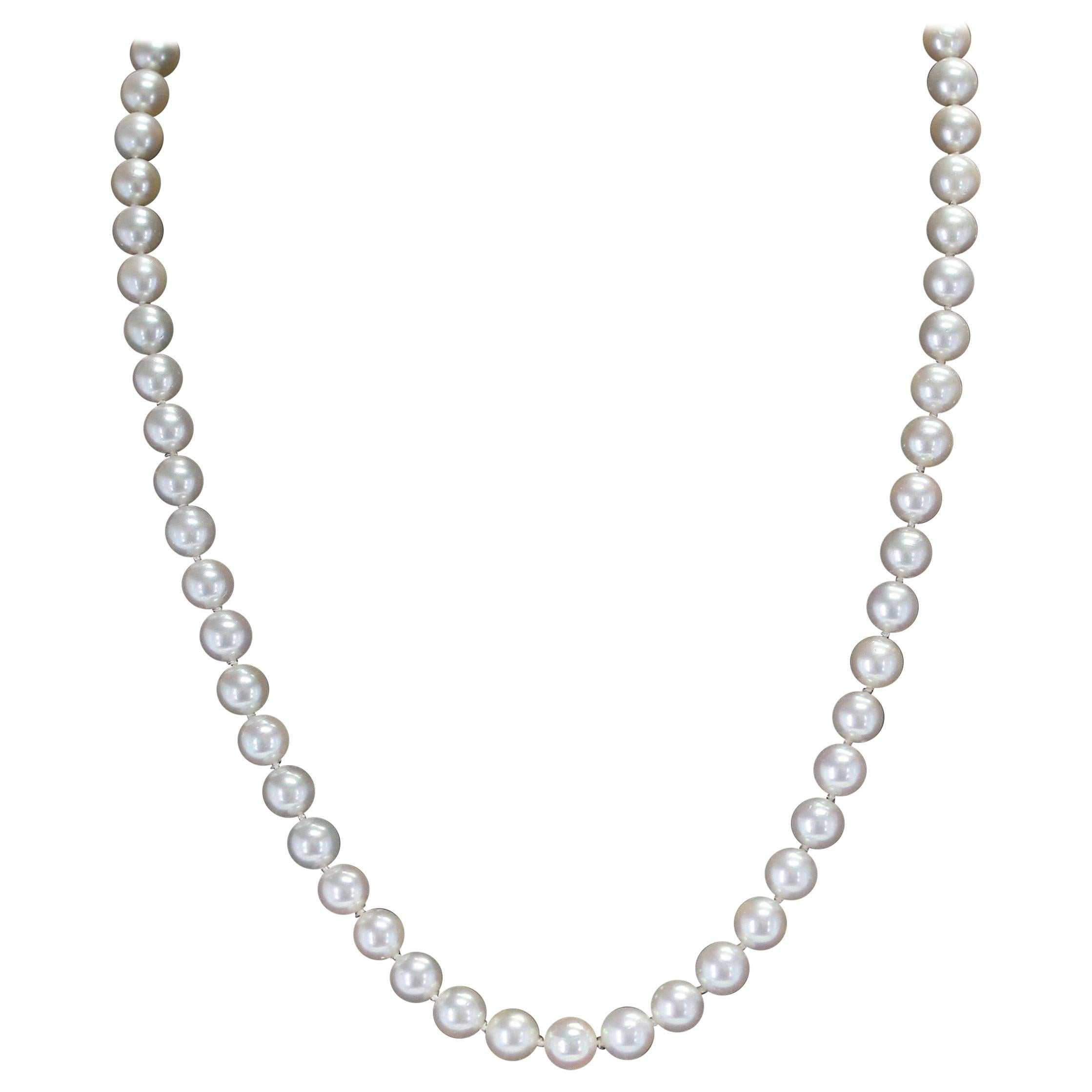 Pearl Necklace with Pearl Clasp