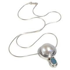 Pearl Opal Pendant Necklace