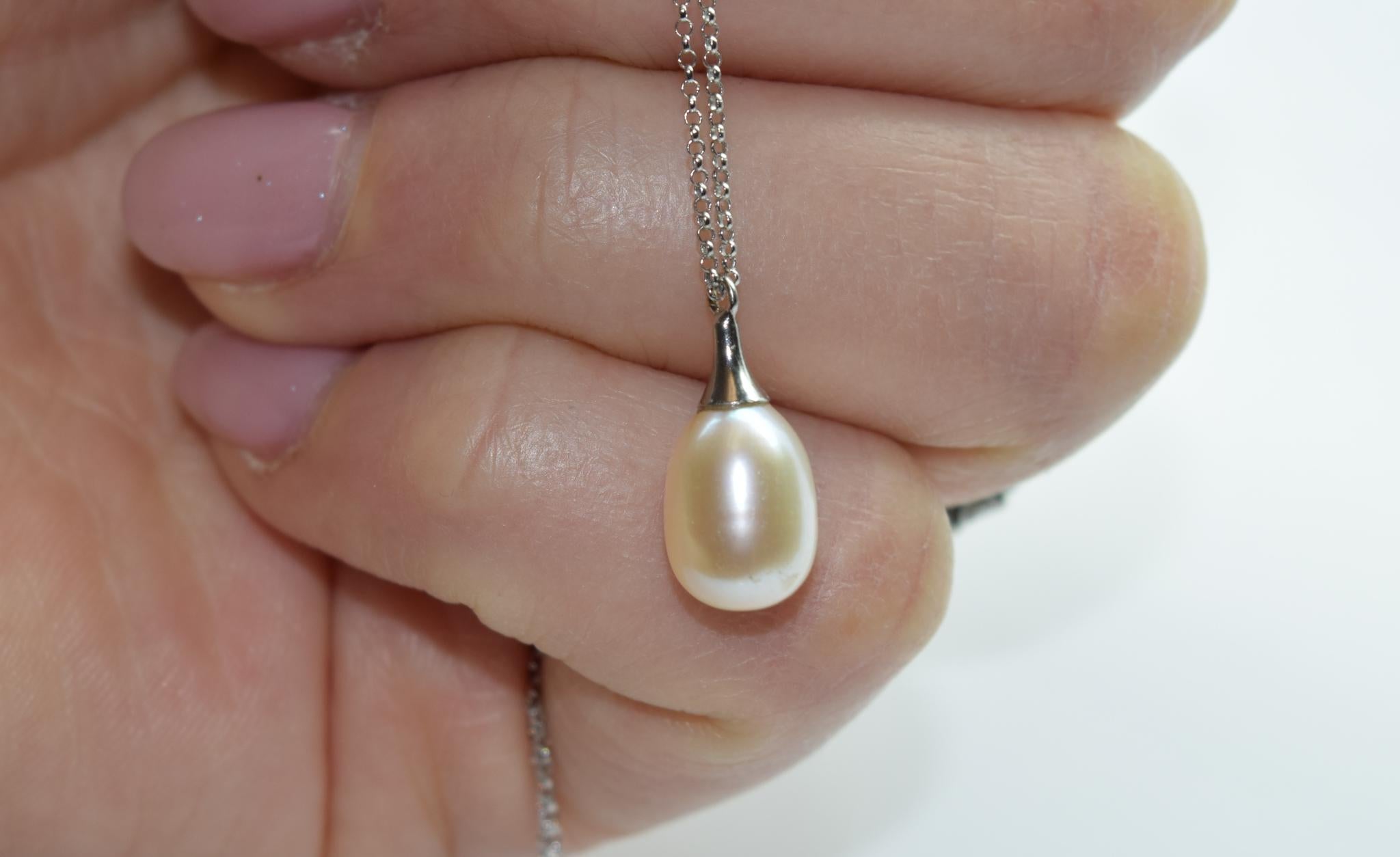 Pearl pendant necklace 14KT yellow gold For Sale 6