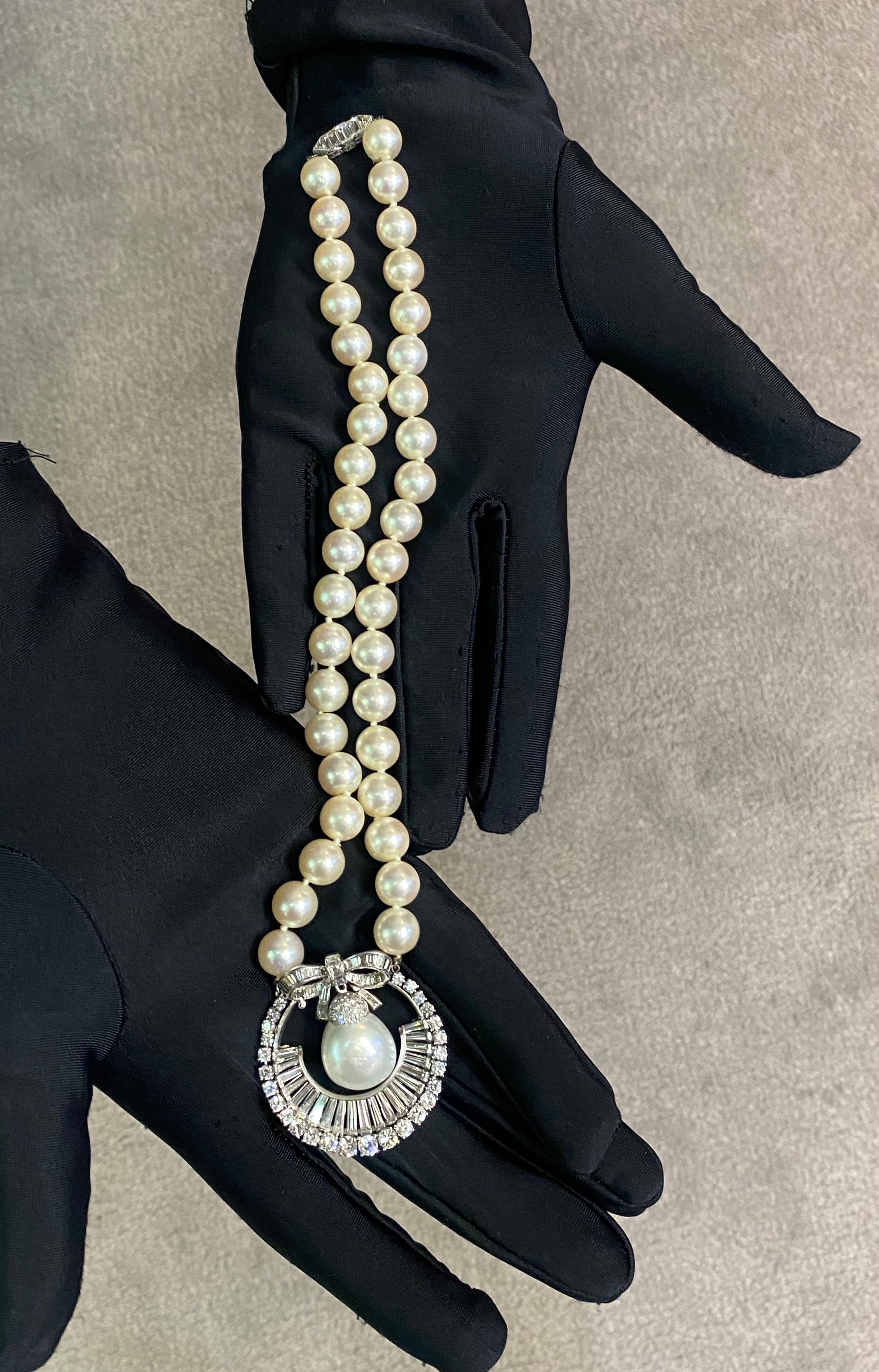 Perlen-Anhänger-Halskette (Gemischter Schliff) im Angebot