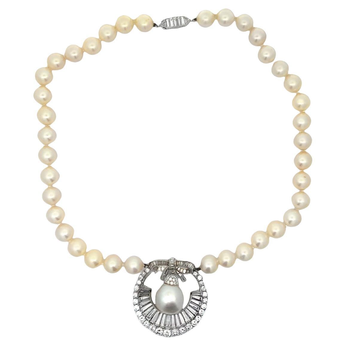 Perlen-Anhänger-Halskette im Angebot 3