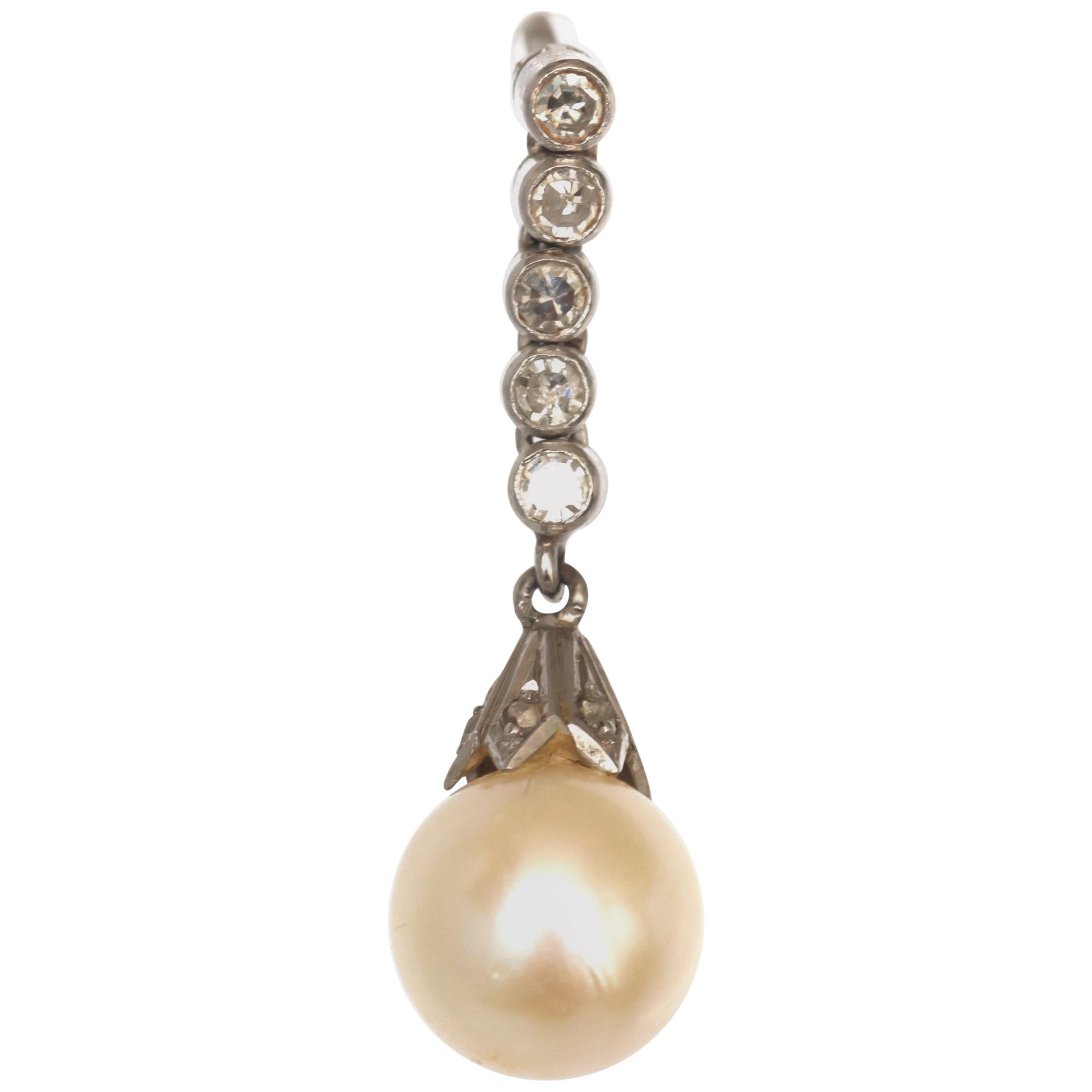 Perlen-Platin-Ohrringe im Angebot