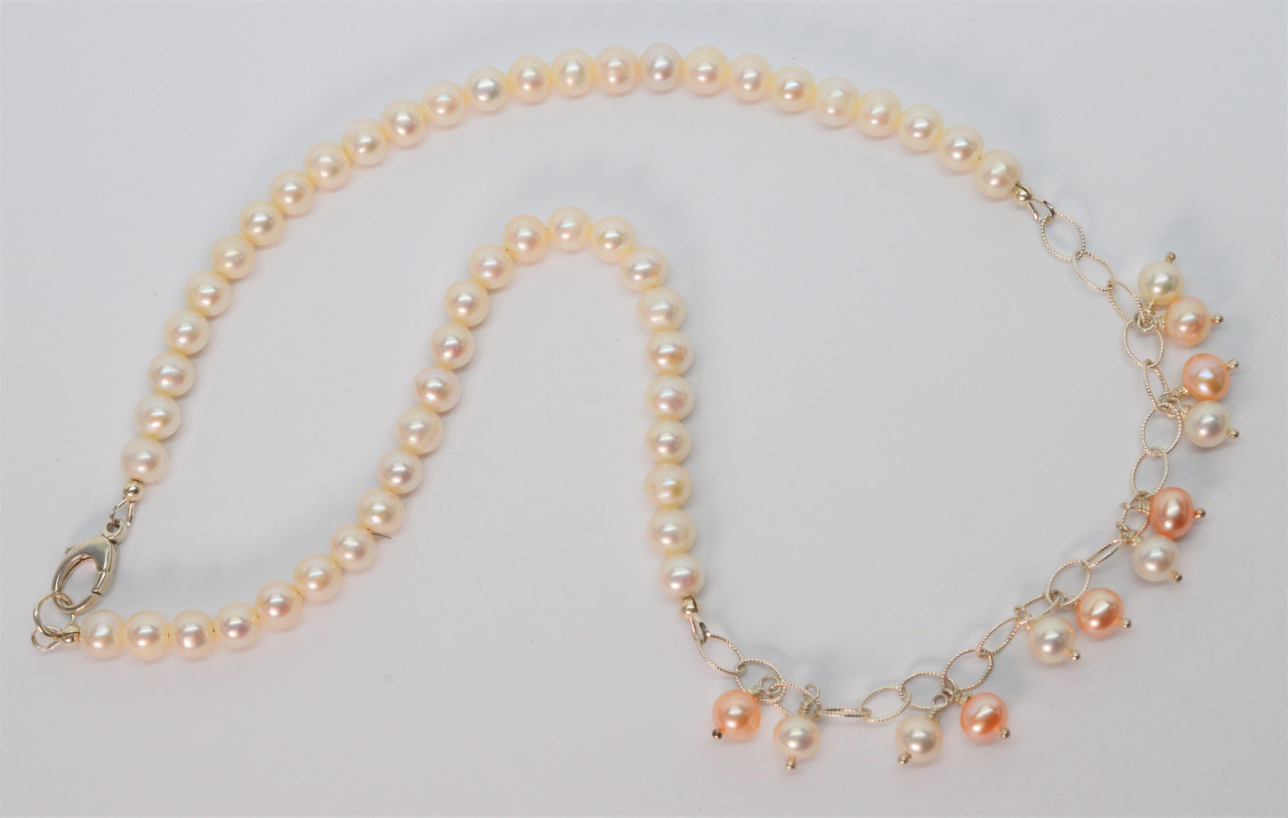 Pearl Rain Drop Chain Necklace For Sale 2