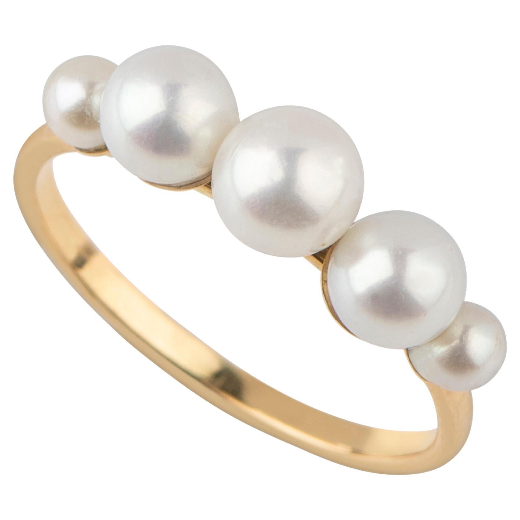 En vente :  Bague en perles, or 18 carats