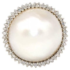 PEARL Ring in White Gold and Diamonds