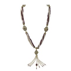 Pearl Ruby and Diamond Necklace
