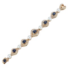 Pearl, Sapphire and Diamond Bracelet