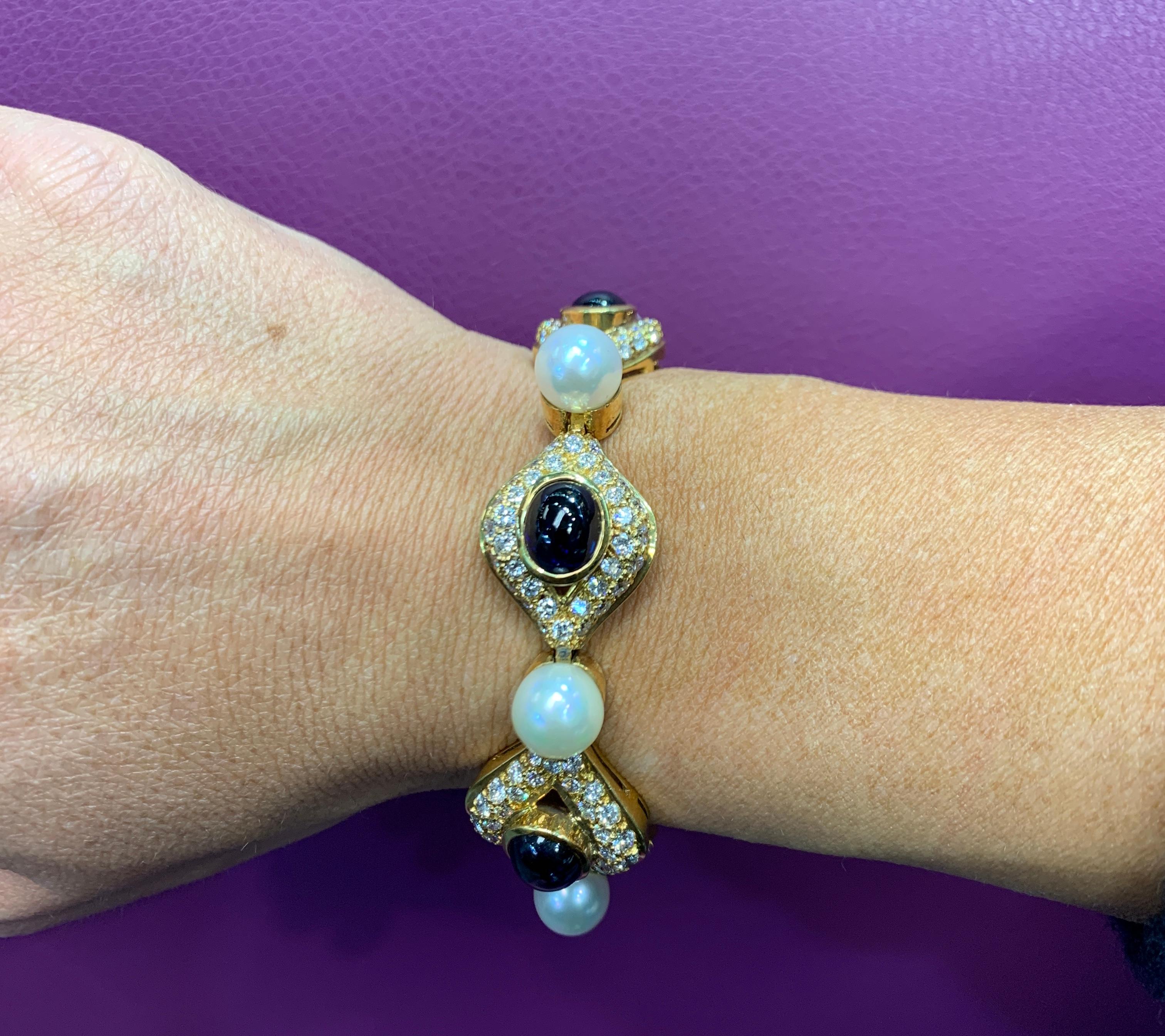 pearl and sapphire bracelet