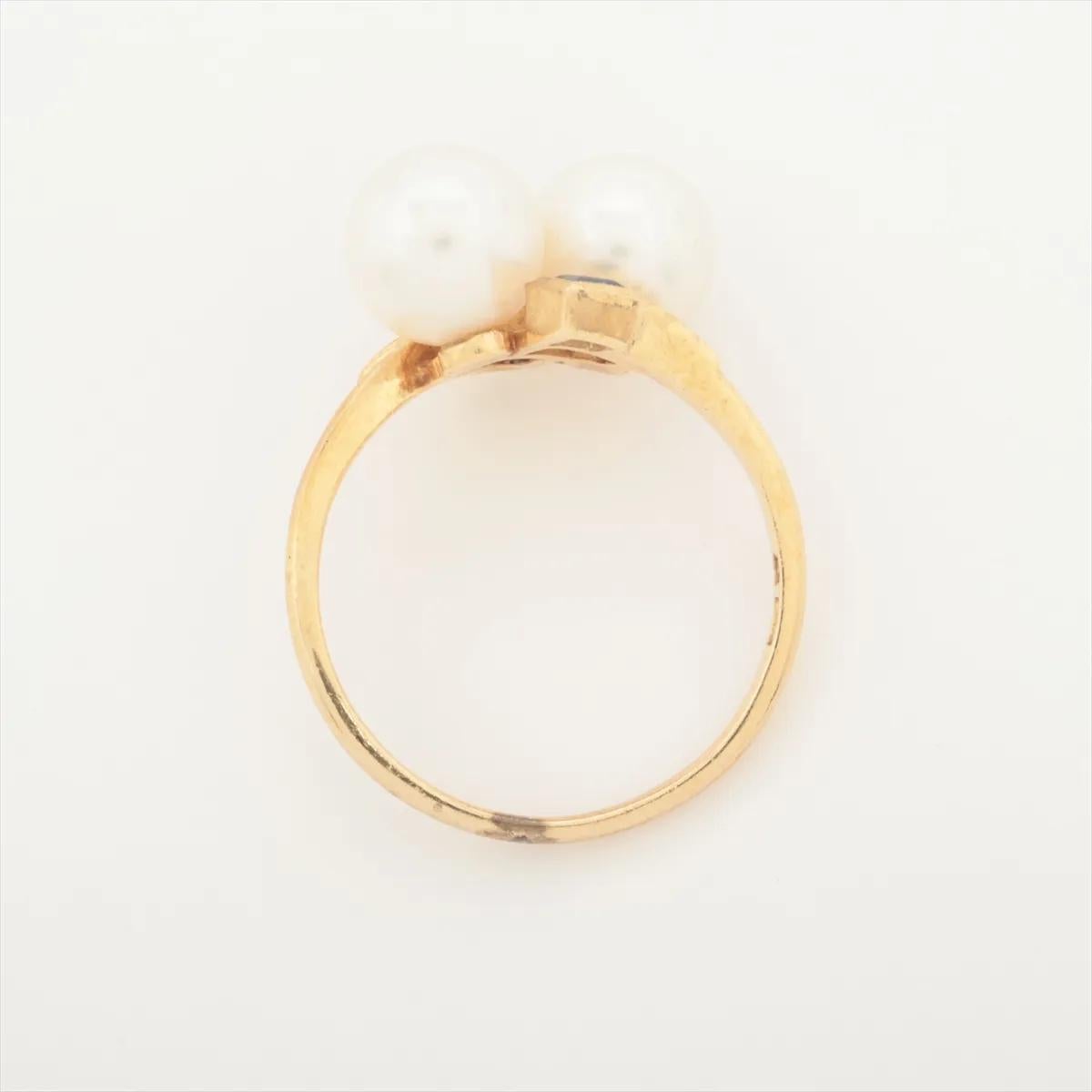 Bague perle saphir or jaune Pour femmes en vente