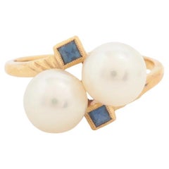 Pearl Sapphire Ring Yellow Gold