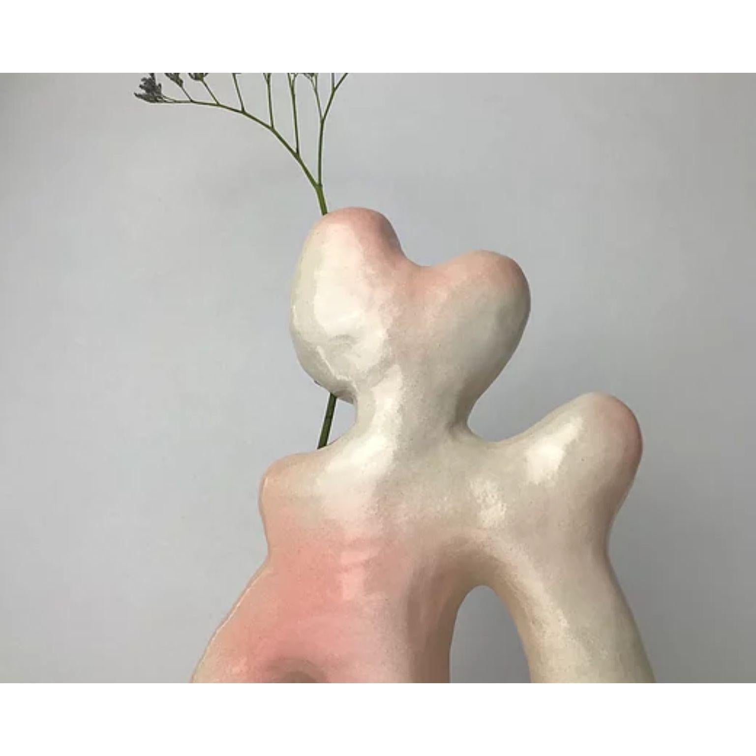 Hand-Painted Pearl Sculptural Vase by HS Studio