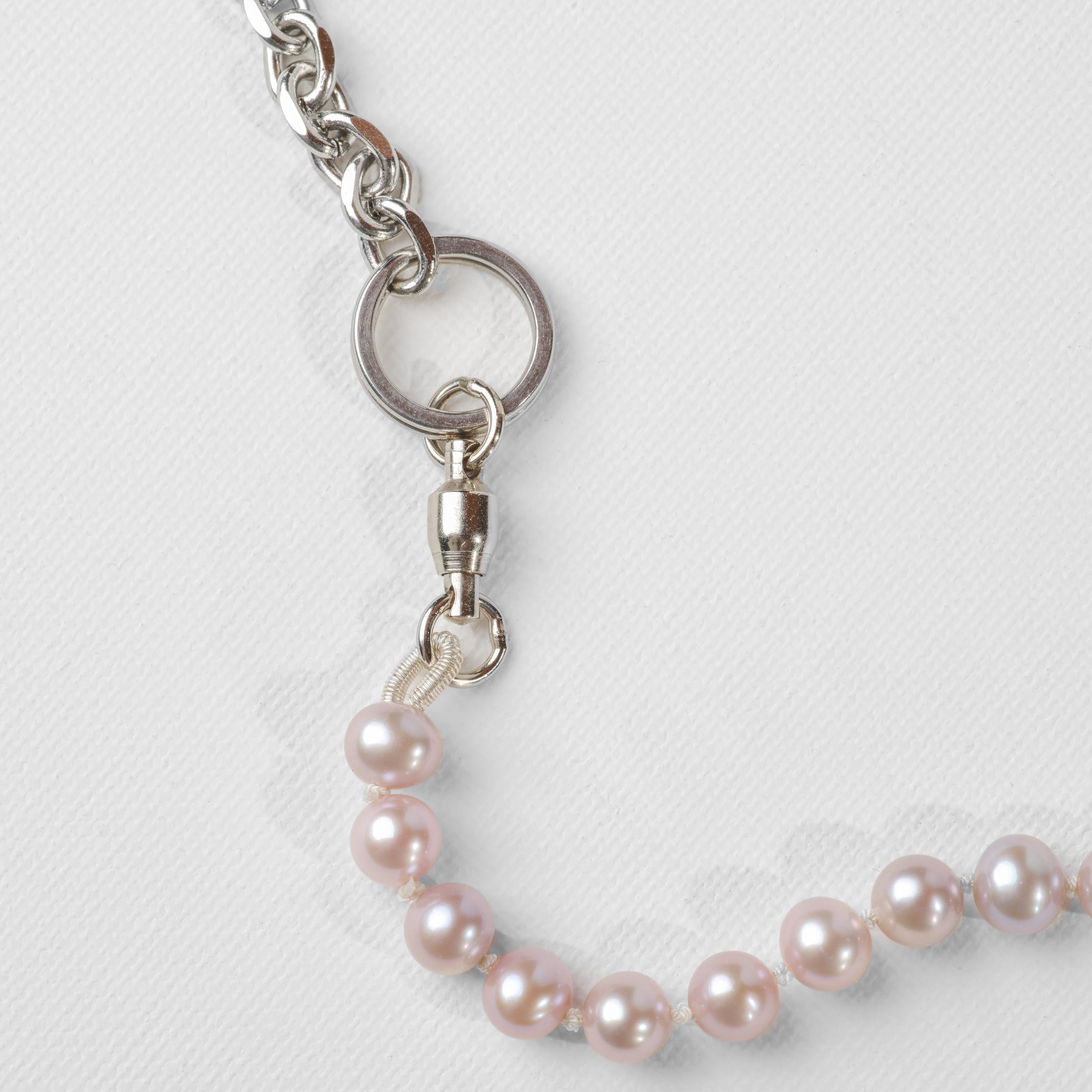 stainless steel pearl necklace