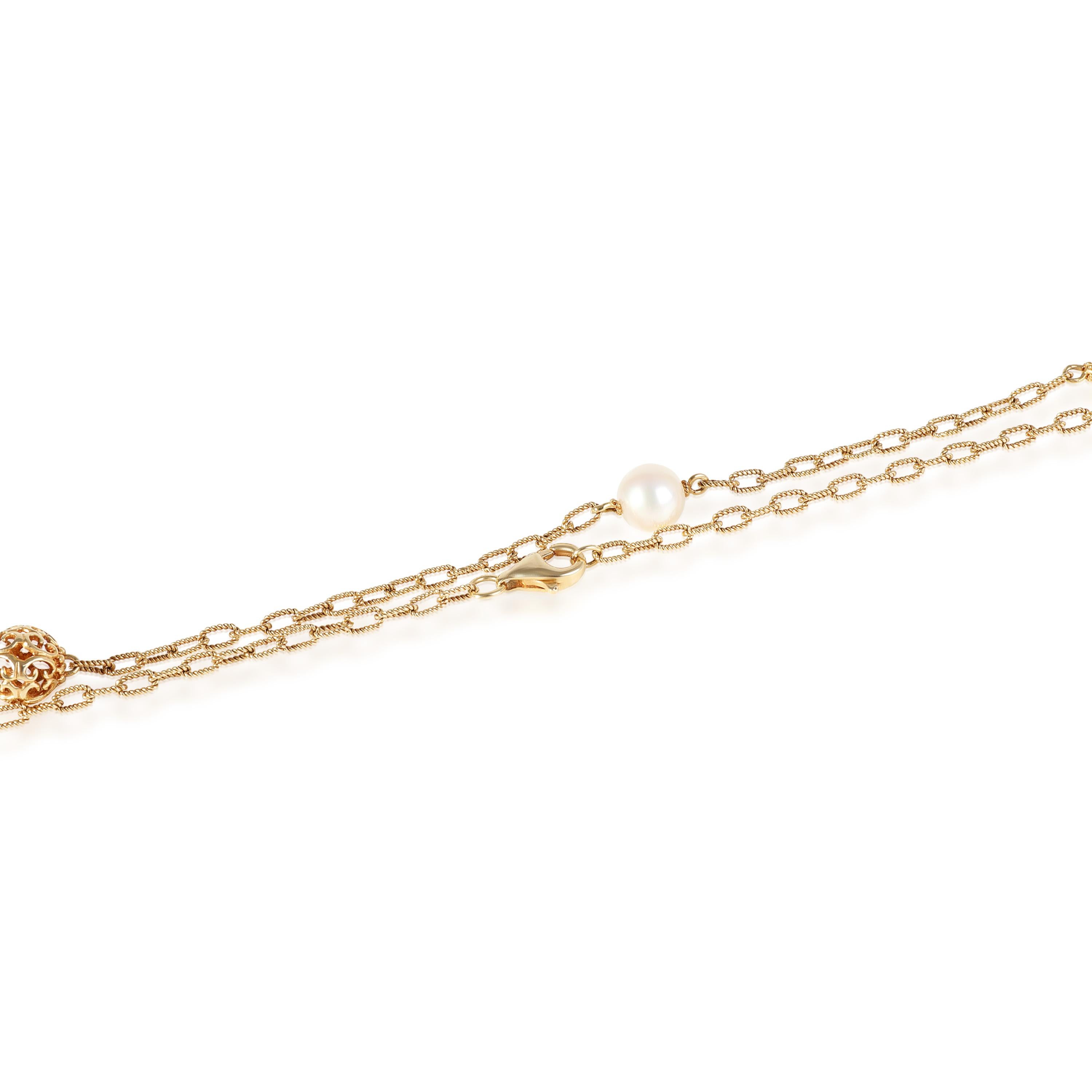gold pearl station necklace