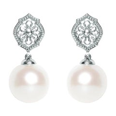 Pearl Sterling Silver Mauresque Drop Earrings Natalie Barney