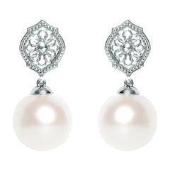 Pearl Sterling Silver Mauresque Drop Earrings Natalie Barney