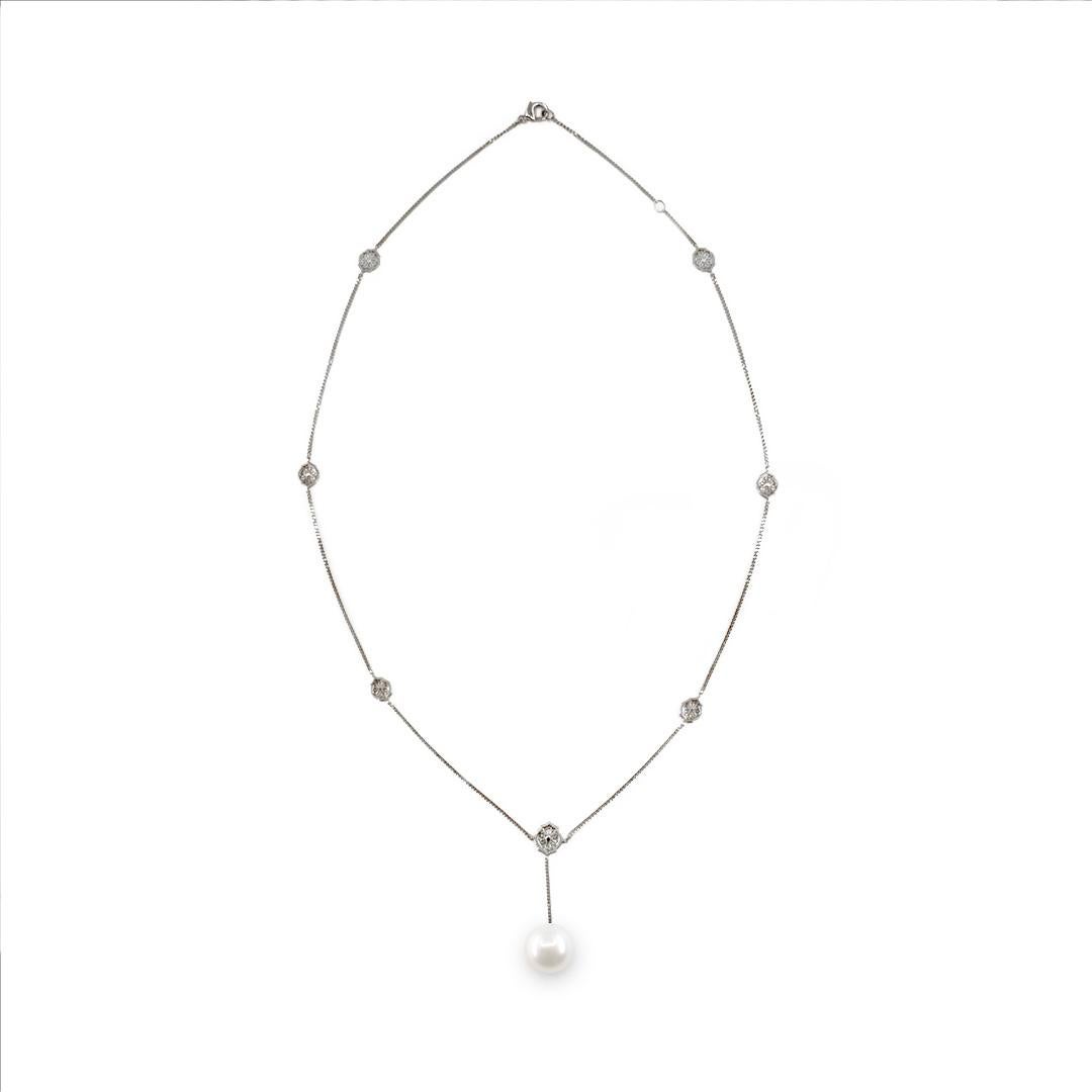 Contemporary Pearl Sterling Silver Mauresque Necklace Natalie Barney For Sale