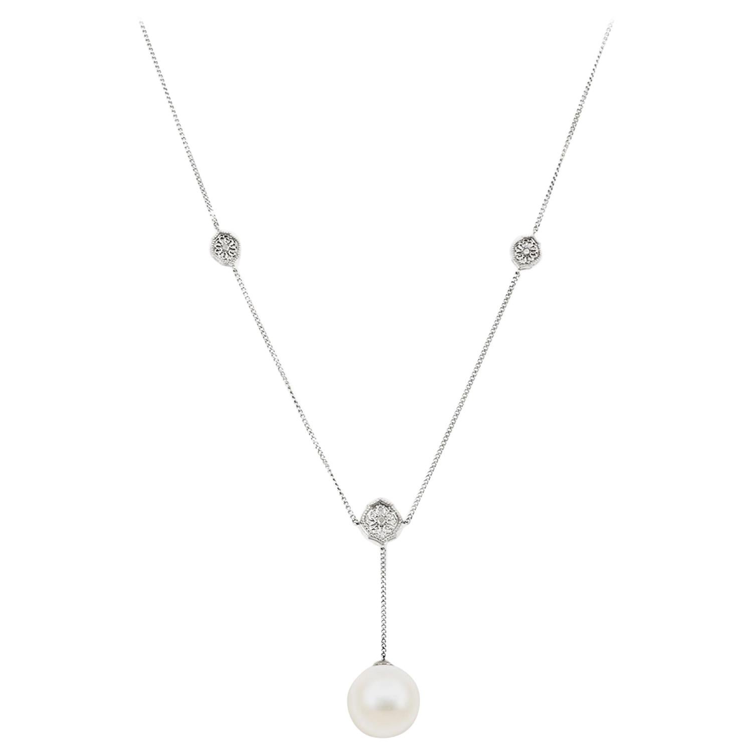 Pearl Sterling Silver Mauresque Necklace Natalie Barney For Sale