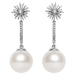 Pearl Sterling Silver Soleil Drop Earrings Natalie Barney