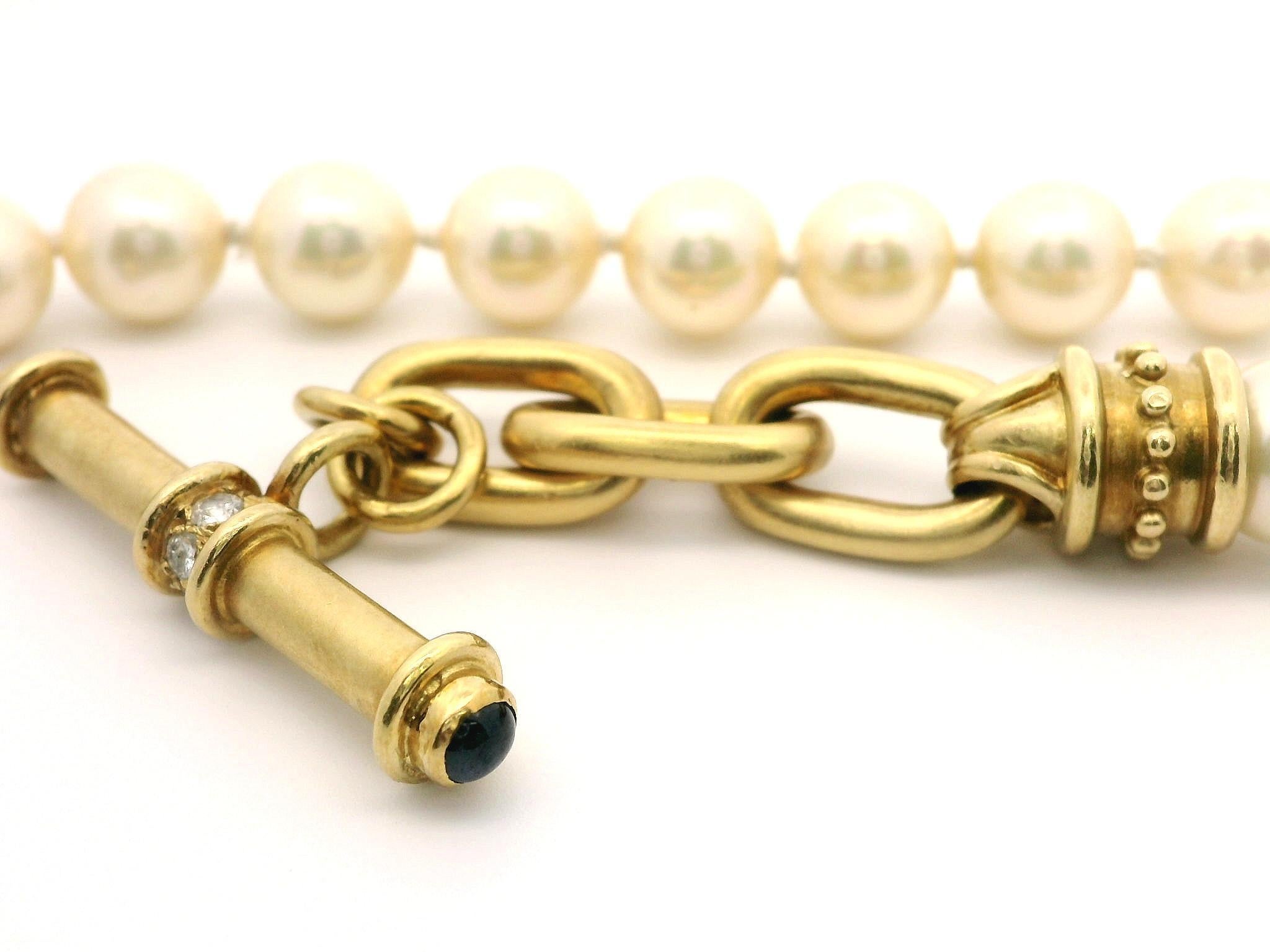 –Stone(s)–
(40) Genuine Cultured Pearls - Round Bead Shape - White Slightly Golden Color - Nice Luster - 8-8.5mm (approx.)
(4) Natural Genuine Diamonds - Round Brilliant Cut - Pave Set - Nice White Color - 0.10ctw (approx.)
(2) Natural Genuine