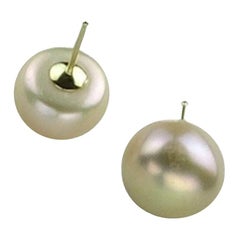 AJD Pearl Stud Earrings 11MM 14K gold posts,  Great Gift!!!