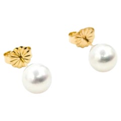 Perlenohrstecker aus 14k Gelbgold