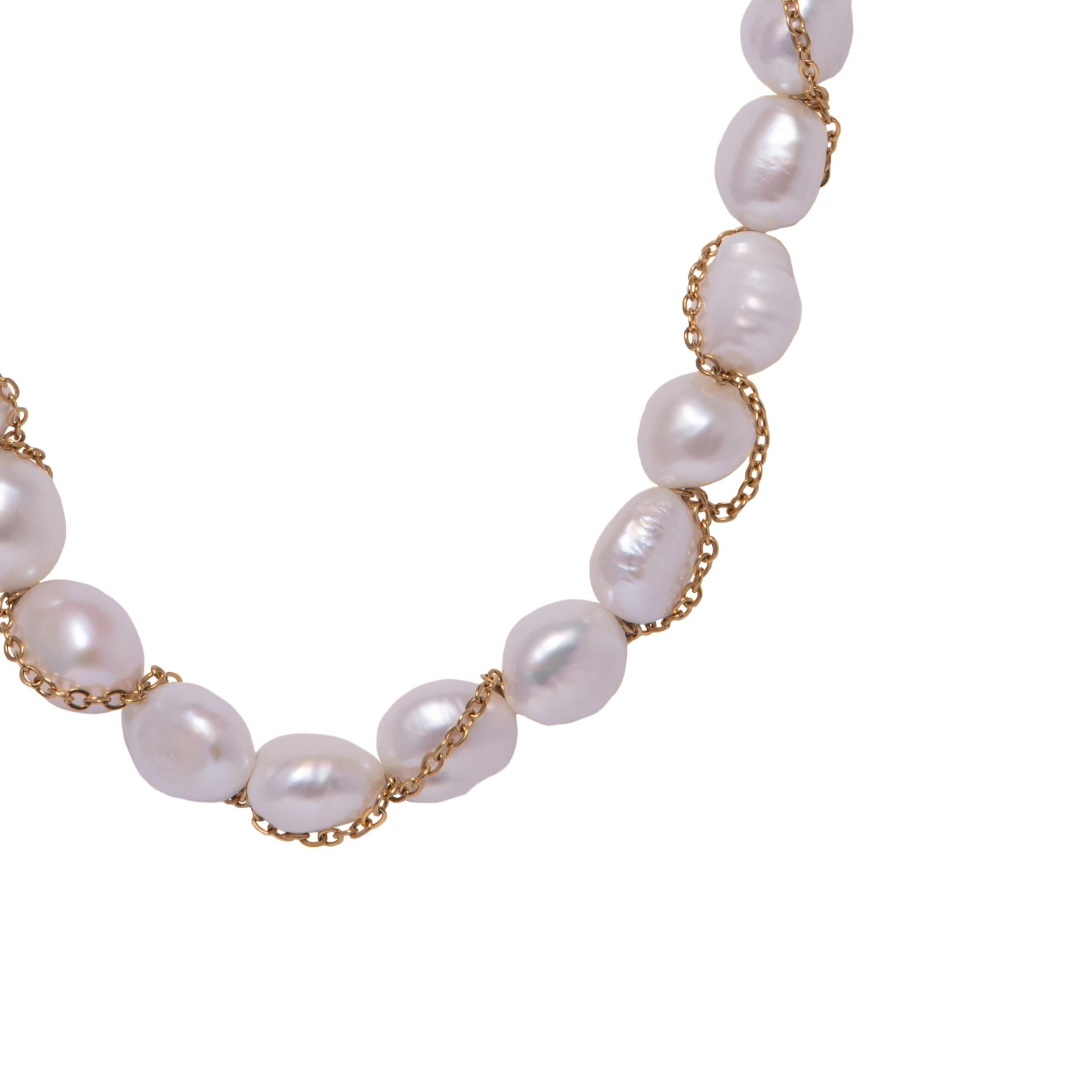 Contemporary Pearl Symphony Necklace White For Sale