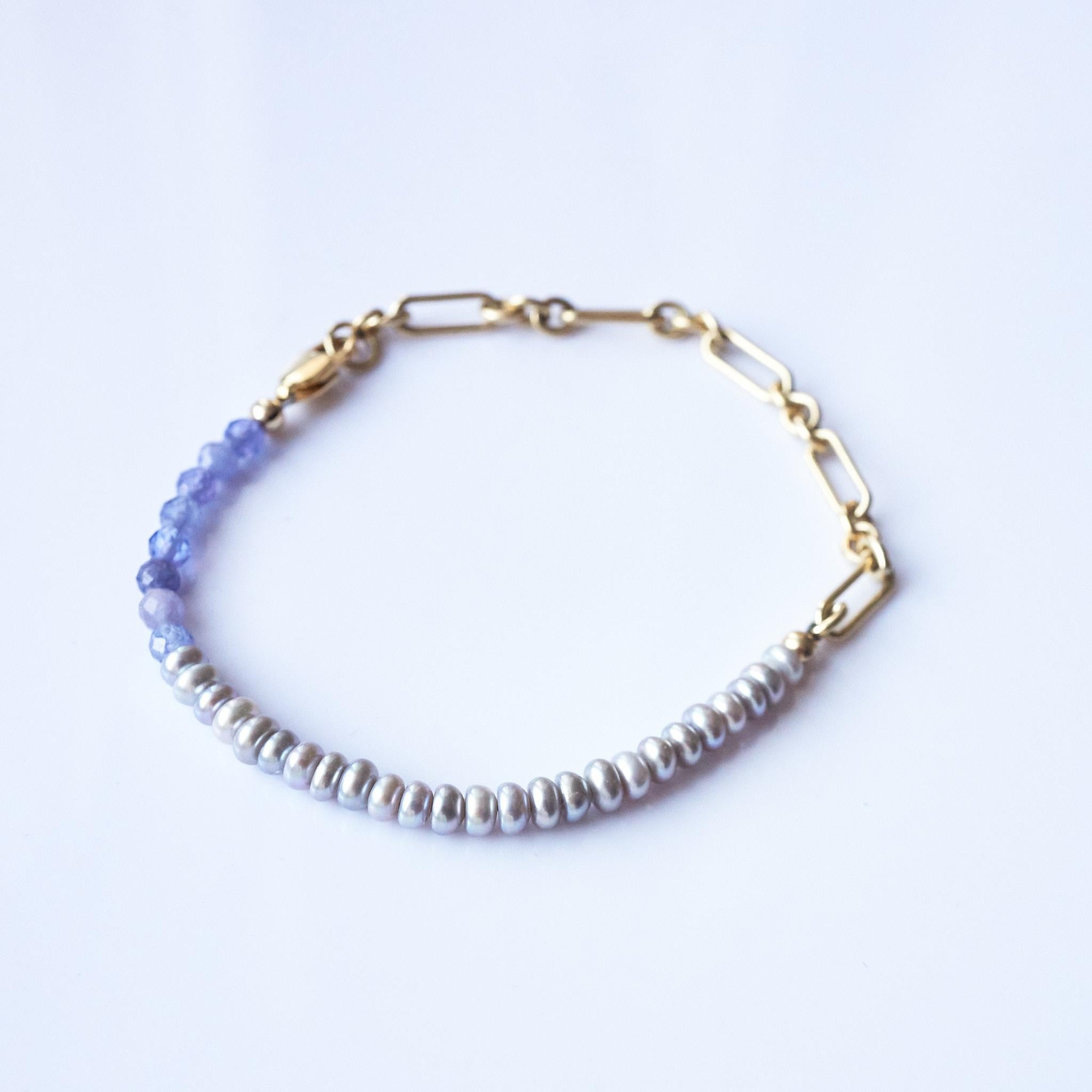 Pearl Tanzanite Bracelet Beaded Chain J Dauphin For Sale 3