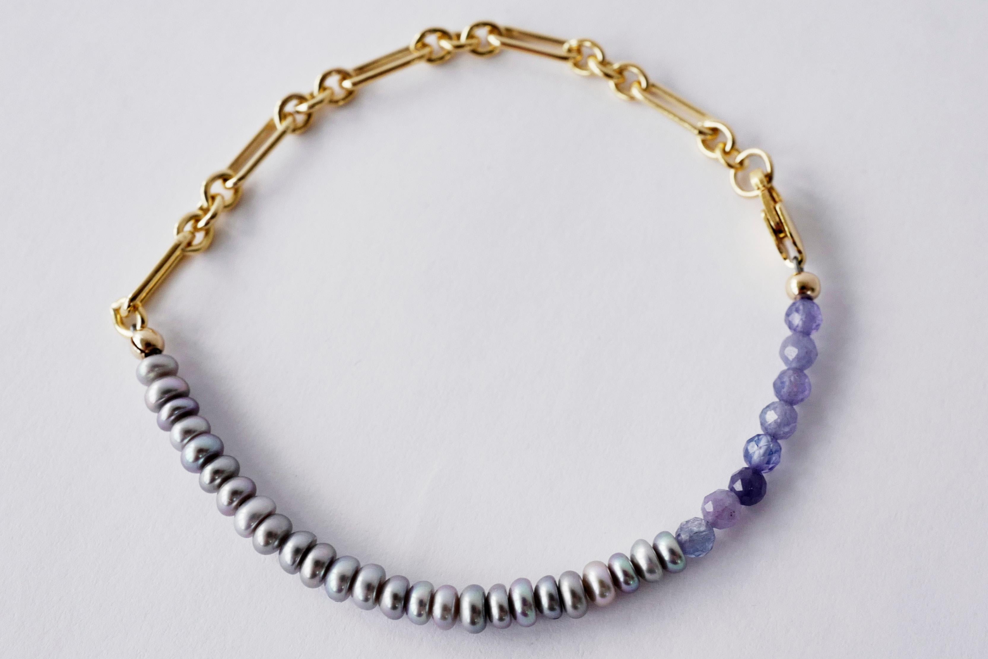tanzanite bead bracelet