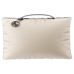 Pearl Throw Pillow, White Modern Rectangle Cushion Outdoor/Indoor Waterproof