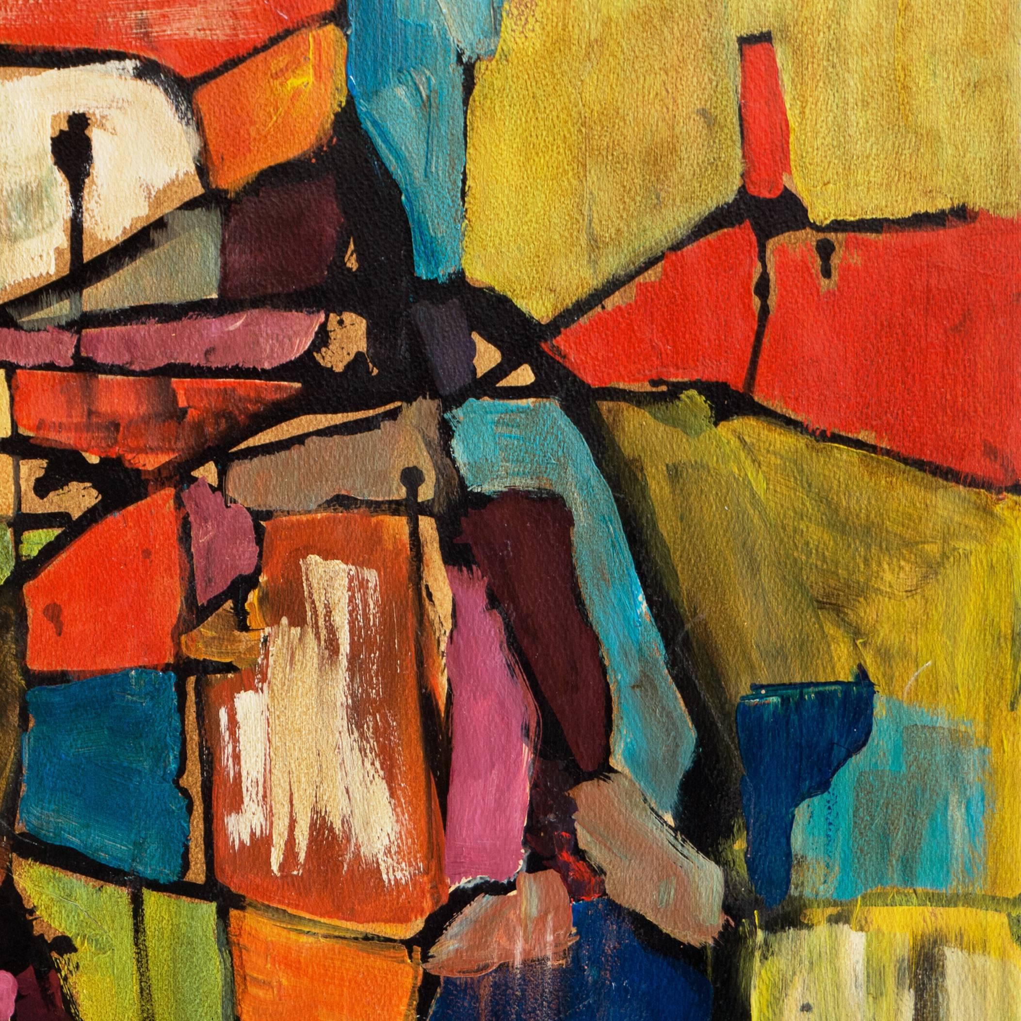 'Abstract in Coral and Turquoise', Woman Artist, Pasadena For Sale 2